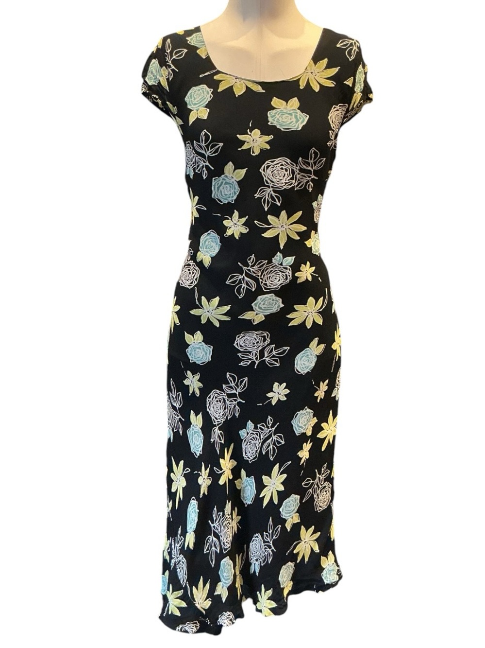Vintage Y2K American Angel Floral Print Short Sleeve Square Neck Maxi Dress